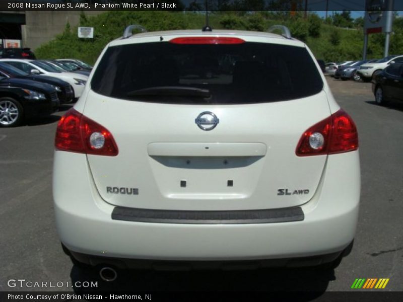 Phantom White Pearl / Black 2008 Nissan Rogue SL AWD
