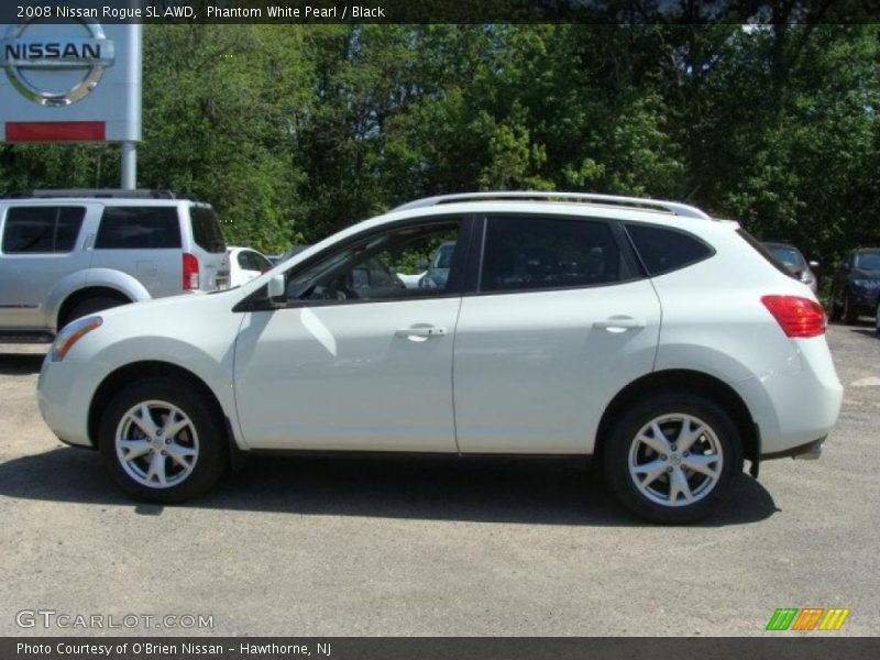 Phantom White Pearl / Black 2008 Nissan Rogue SL AWD