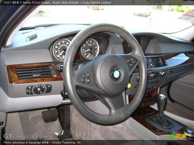 Mystic Blue Metallic / Gray Dakota Leather 2007 BMW 5 Series 530xi Sedan