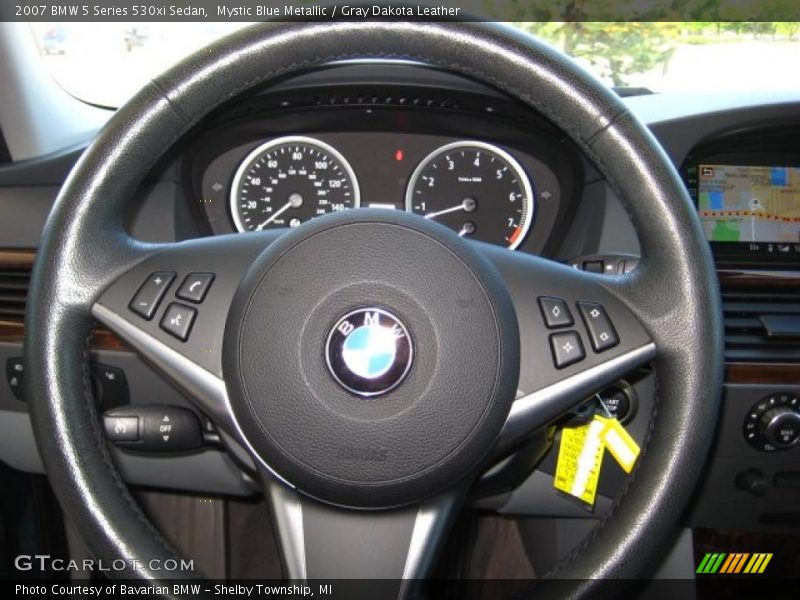 Mystic Blue Metallic / Gray Dakota Leather 2007 BMW 5 Series 530xi Sedan