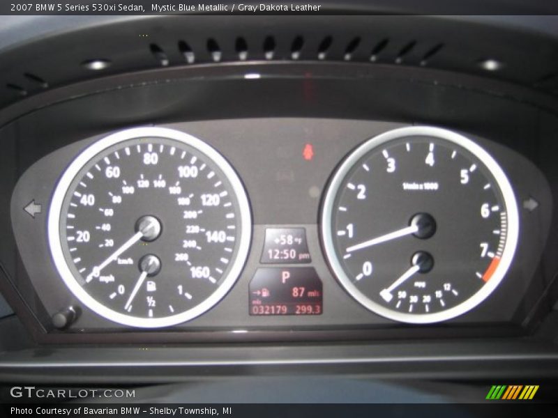 Mystic Blue Metallic / Gray Dakota Leather 2007 BMW 5 Series 530xi Sedan