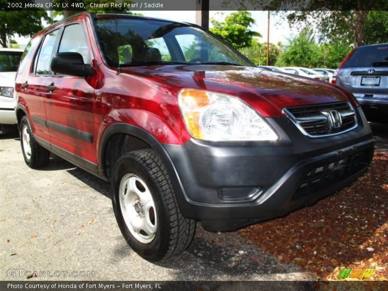 Chianti Red Pearl / Saddle 2002 Honda CR-V LX 4WD