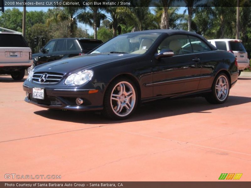 Capri Blue Metallic / Stone 2008 Mercedes-Benz CLK 550 Cabriolet