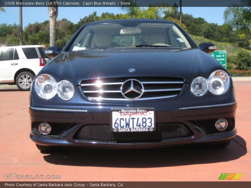Capri Blue Metallic / Stone 2008 Mercedes-Benz CLK 550 Cabriolet