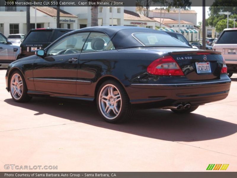 Capri Blue Metallic / Stone 2008 Mercedes-Benz CLK 550 Cabriolet