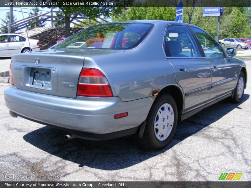 Sage Green Metallic / Beige 1995 Honda Accord LX Sedan