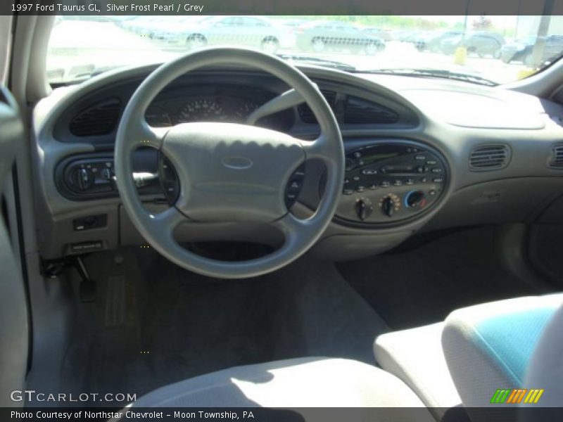 Silver Frost Pearl / Grey 1997 Ford Taurus GL