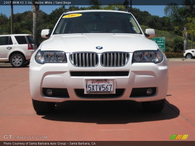 Alpine White / Sand Beige 2007 BMW X3 3.0si