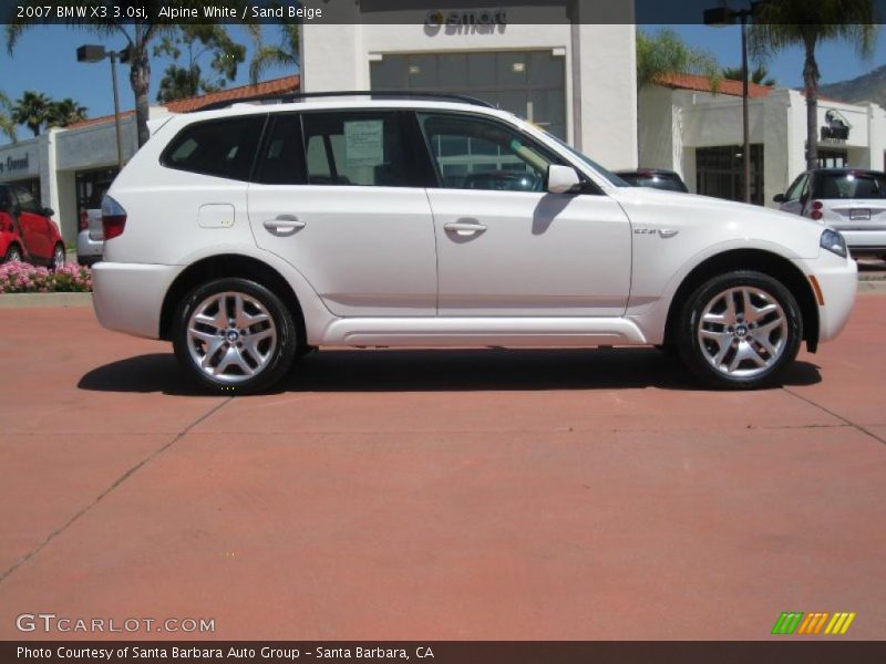 Alpine White / Sand Beige 2007 BMW X3 3.0si