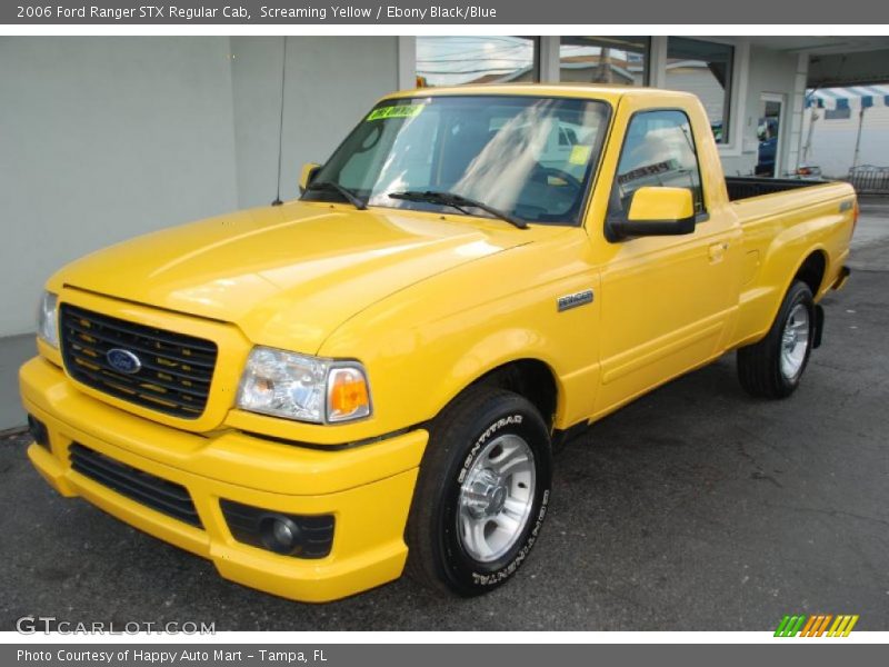 Screaming Yellow / Ebony Black/Blue 2006 Ford Ranger STX Regular Cab