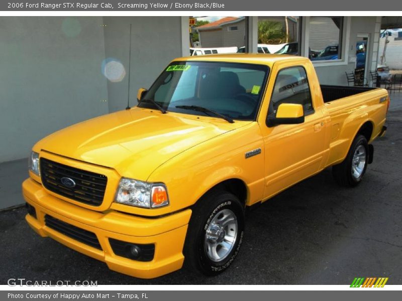Screaming Yellow / Ebony Black/Blue 2006 Ford Ranger STX Regular Cab