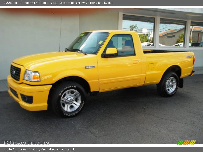 Screaming Yellow / Ebony Black/Blue 2006 Ford Ranger STX Regular Cab