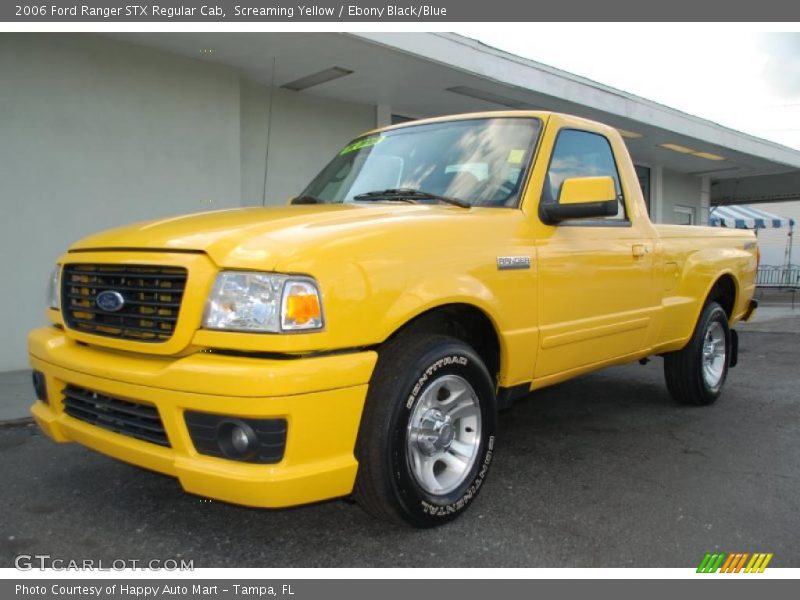 Screaming Yellow / Ebony Black/Blue 2006 Ford Ranger STX Regular Cab