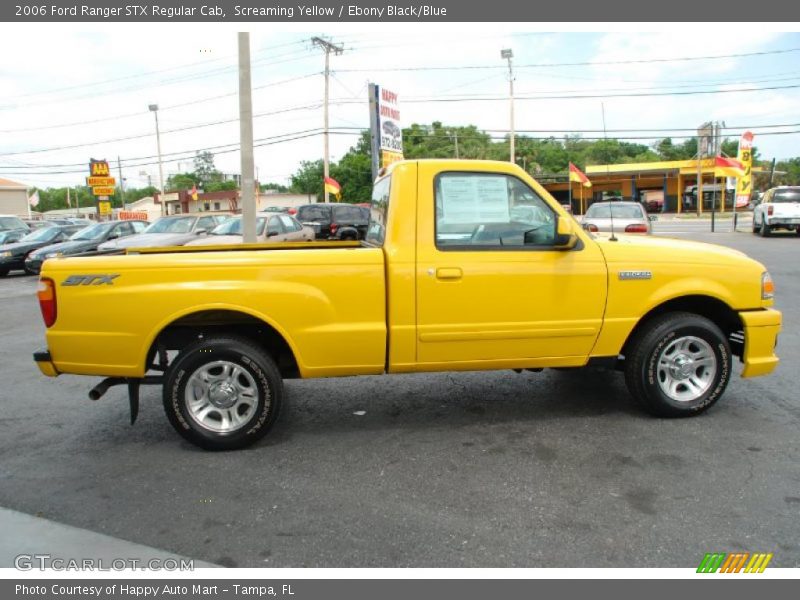 Screaming Yellow / Ebony Black/Blue 2006 Ford Ranger STX Regular Cab