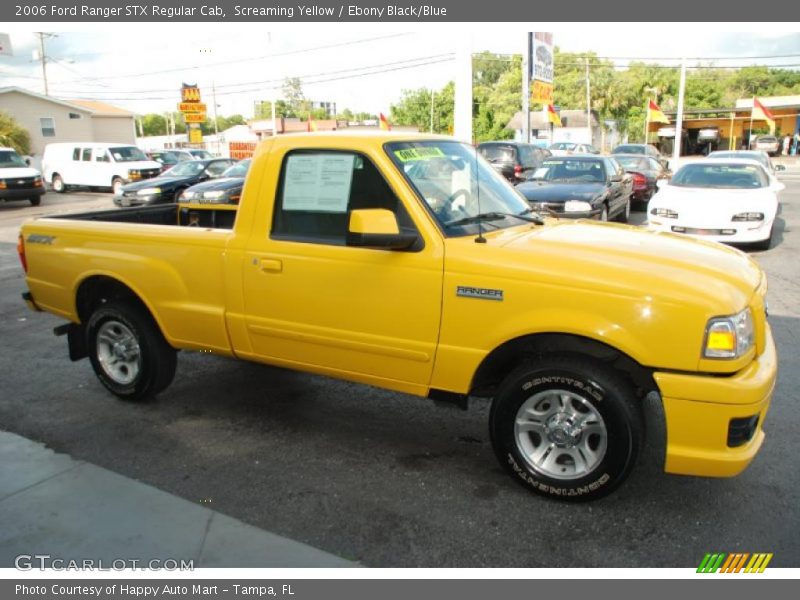 Screaming Yellow / Ebony Black/Blue 2006 Ford Ranger STX Regular Cab