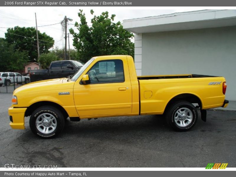 Screaming Yellow / Ebony Black/Blue 2006 Ford Ranger STX Regular Cab