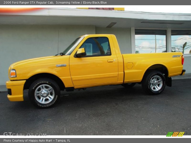 Screaming Yellow / Ebony Black/Blue 2006 Ford Ranger STX Regular Cab