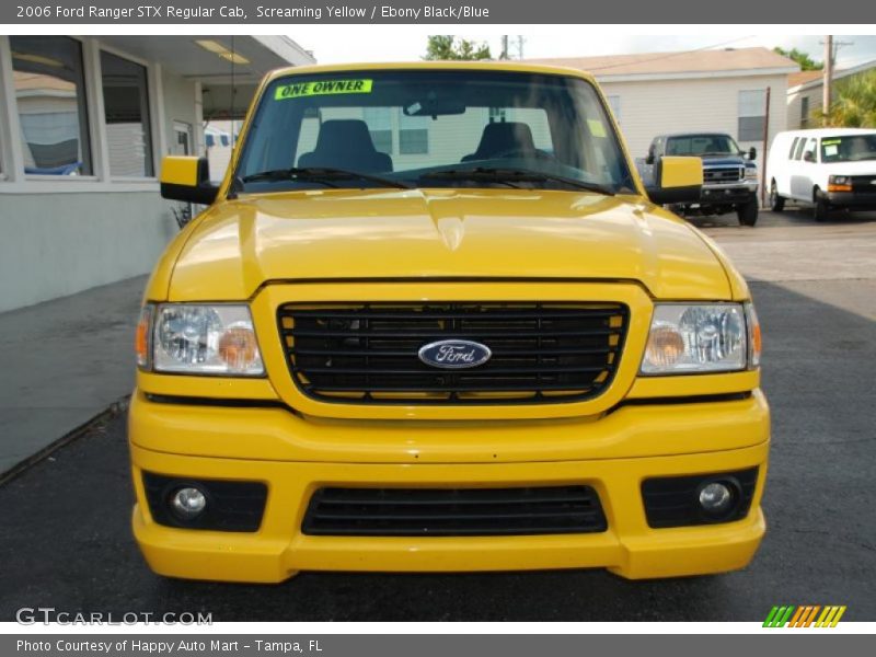 Screaming Yellow / Ebony Black/Blue 2006 Ford Ranger STX Regular Cab