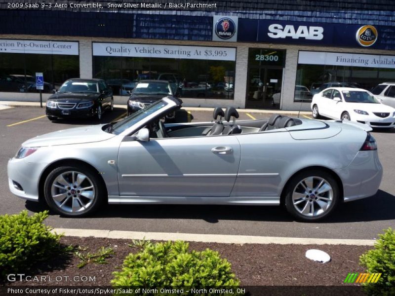 Snow Silver Metallic / Black/Parchment 2009 Saab 9-3 Aero Convertible