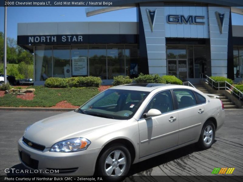 Gold Mist Metallic / Neutral Beige 2008 Chevrolet Impala LT