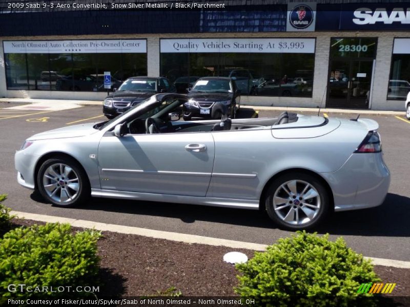 Snow Silver Metallic / Black/Parchment 2009 Saab 9-3 Aero Convertible
