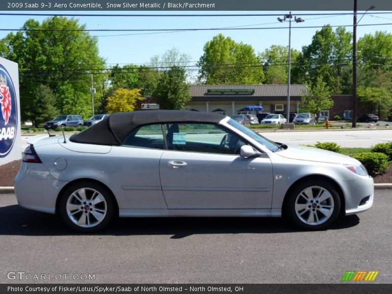 Snow Silver Metallic / Black/Parchment 2009 Saab 9-3 Aero Convertible