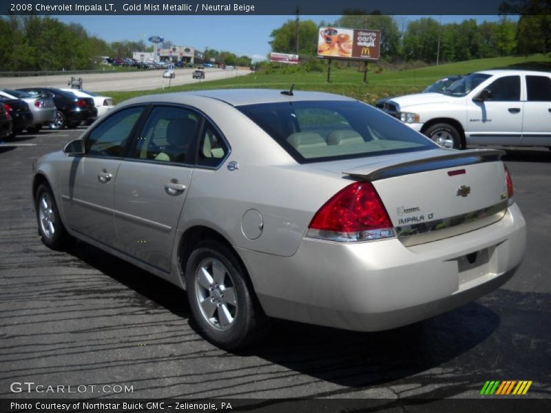 Gold Mist Metallic / Neutral Beige 2008 Chevrolet Impala LT