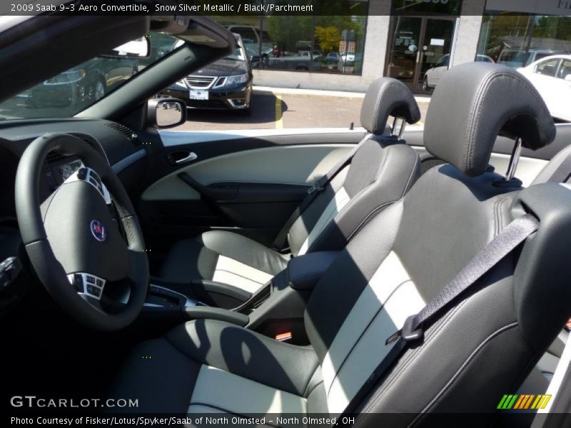 Snow Silver Metallic / Black/Parchment 2009 Saab 9-3 Aero Convertible