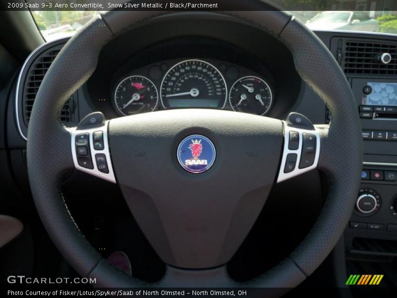 Snow Silver Metallic / Black/Parchment 2009 Saab 9-3 Aero Convertible