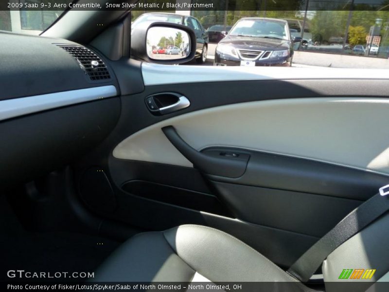 Snow Silver Metallic / Black/Parchment 2009 Saab 9-3 Aero Convertible