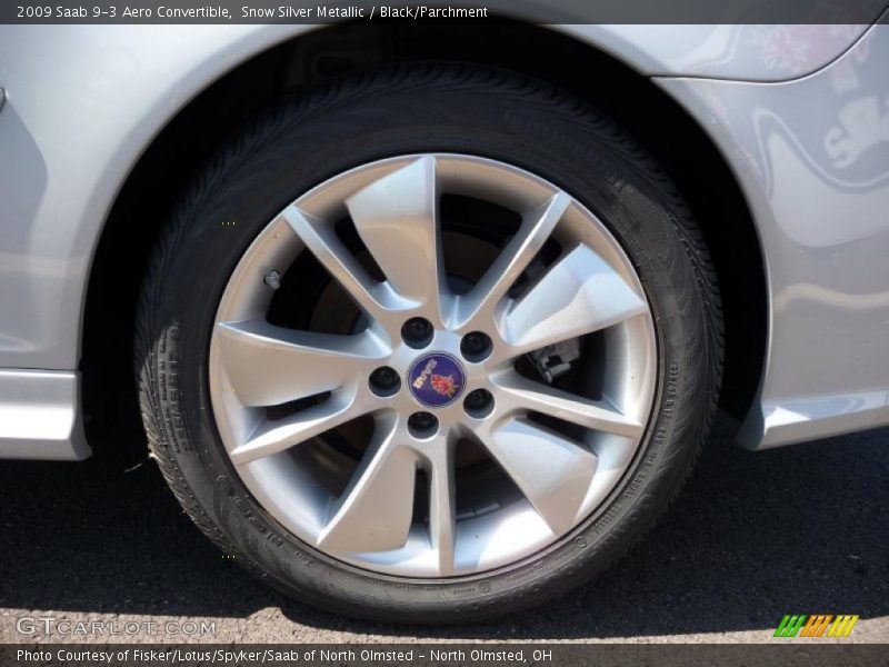Snow Silver Metallic / Black/Parchment 2009 Saab 9-3 Aero Convertible