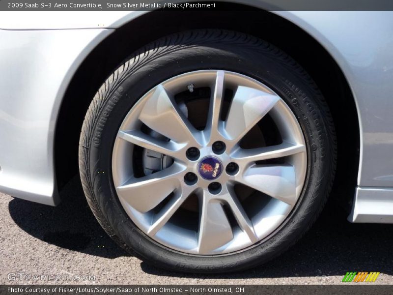 Snow Silver Metallic / Black/Parchment 2009 Saab 9-3 Aero Convertible