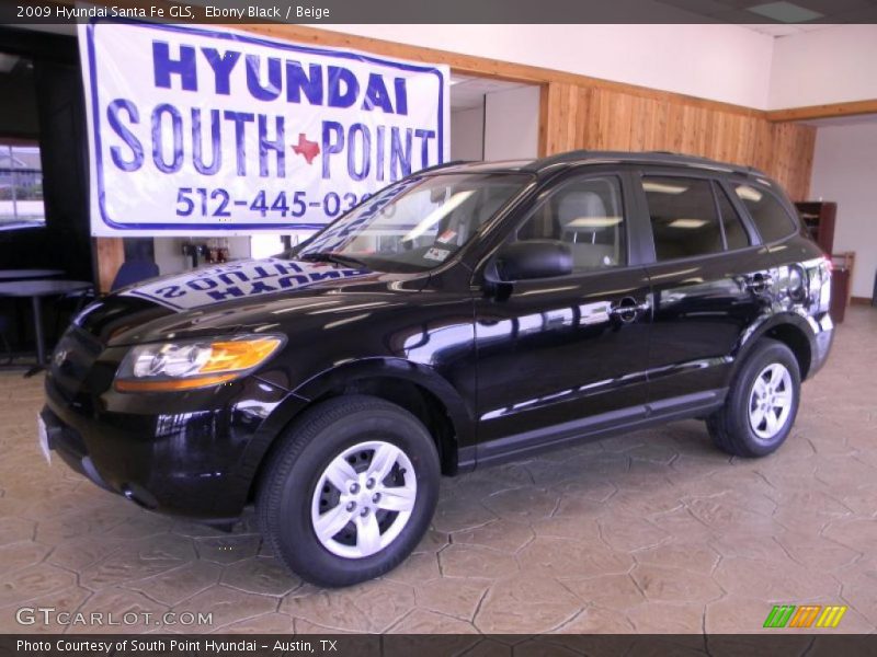 Ebony Black / Beige 2009 Hyundai Santa Fe GLS