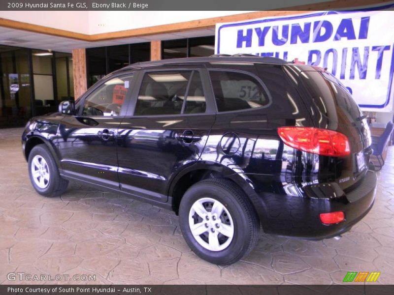Ebony Black / Beige 2009 Hyundai Santa Fe GLS