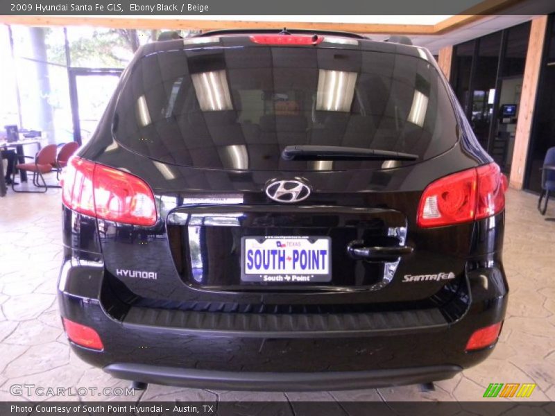 Ebony Black / Beige 2009 Hyundai Santa Fe GLS