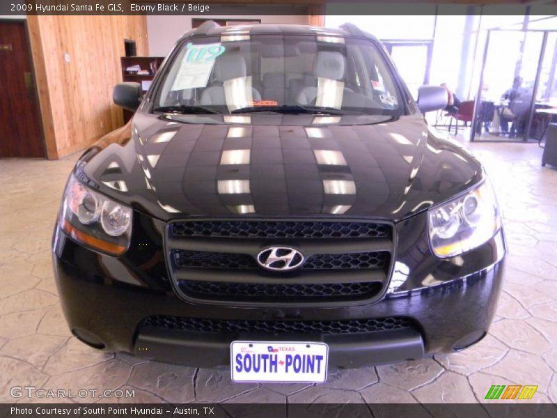 Ebony Black / Beige 2009 Hyundai Santa Fe GLS