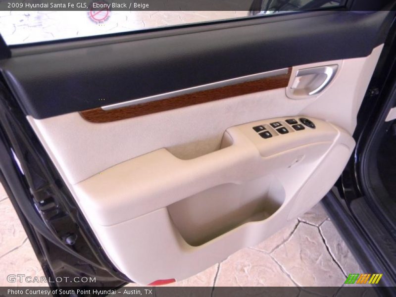 Ebony Black / Beige 2009 Hyundai Santa Fe GLS