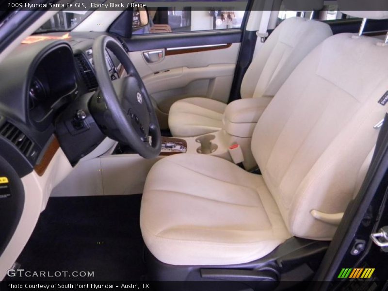 Ebony Black / Beige 2009 Hyundai Santa Fe GLS