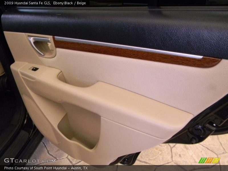 Ebony Black / Beige 2009 Hyundai Santa Fe GLS
