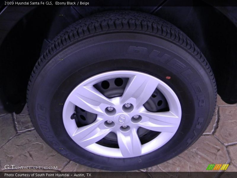 Ebony Black / Beige 2009 Hyundai Santa Fe GLS