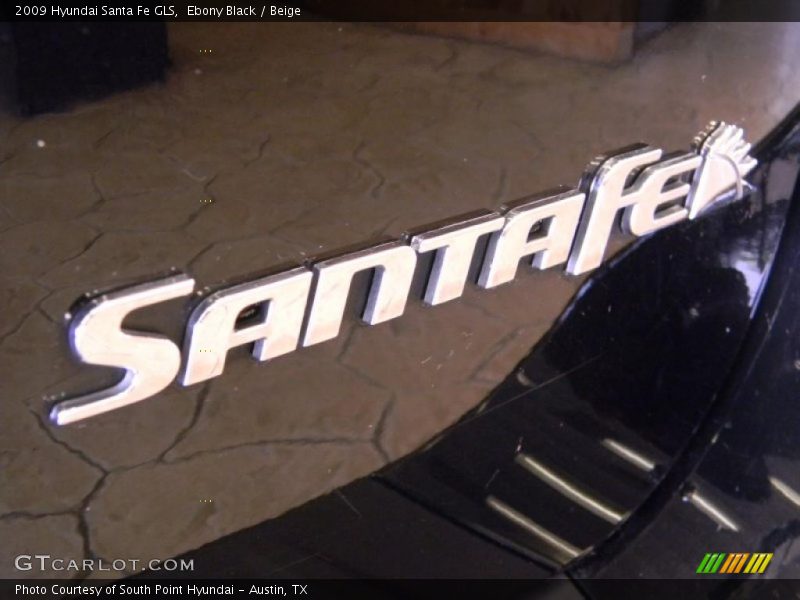 Ebony Black / Beige 2009 Hyundai Santa Fe GLS