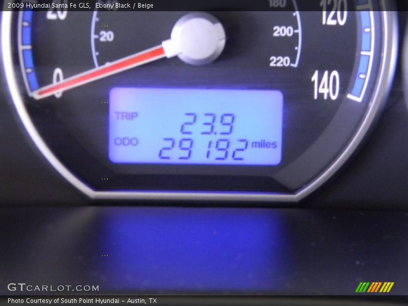 Ebony Black / Beige 2009 Hyundai Santa Fe GLS