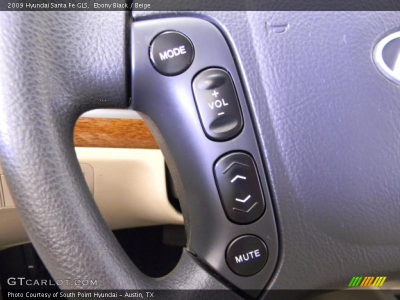Ebony Black / Beige 2009 Hyundai Santa Fe GLS