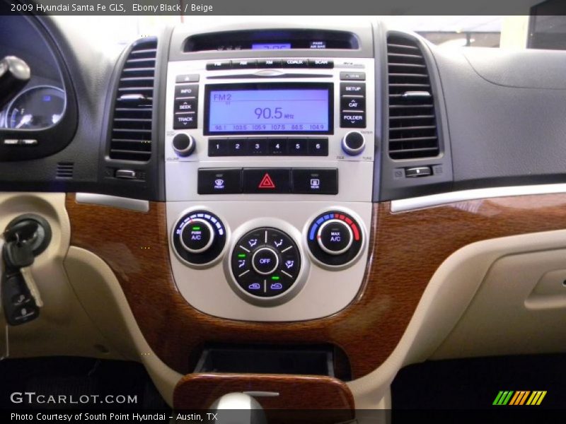 Ebony Black / Beige 2009 Hyundai Santa Fe GLS