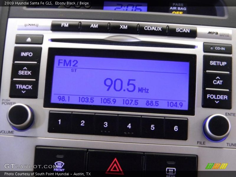 Ebony Black / Beige 2009 Hyundai Santa Fe GLS