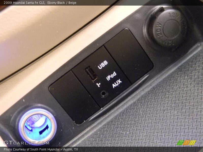 Ebony Black / Beige 2009 Hyundai Santa Fe GLS