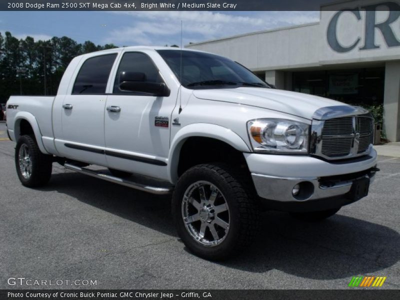 Bright White / Medium Slate Gray 2008 Dodge Ram 2500 SXT Mega Cab 4x4