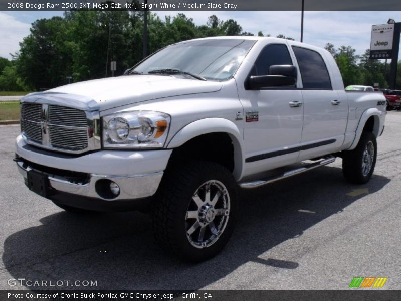 Bright White / Medium Slate Gray 2008 Dodge Ram 2500 SXT Mega Cab 4x4