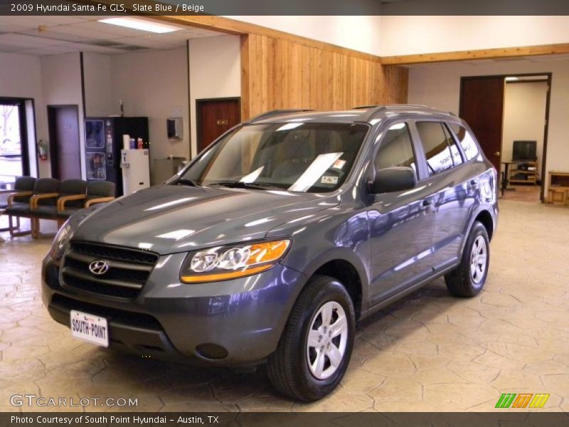 Slate Blue / Beige 2009 Hyundai Santa Fe GLS