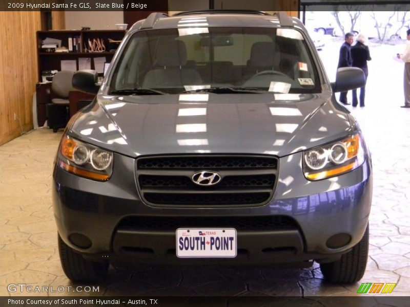 Slate Blue / Beige 2009 Hyundai Santa Fe GLS